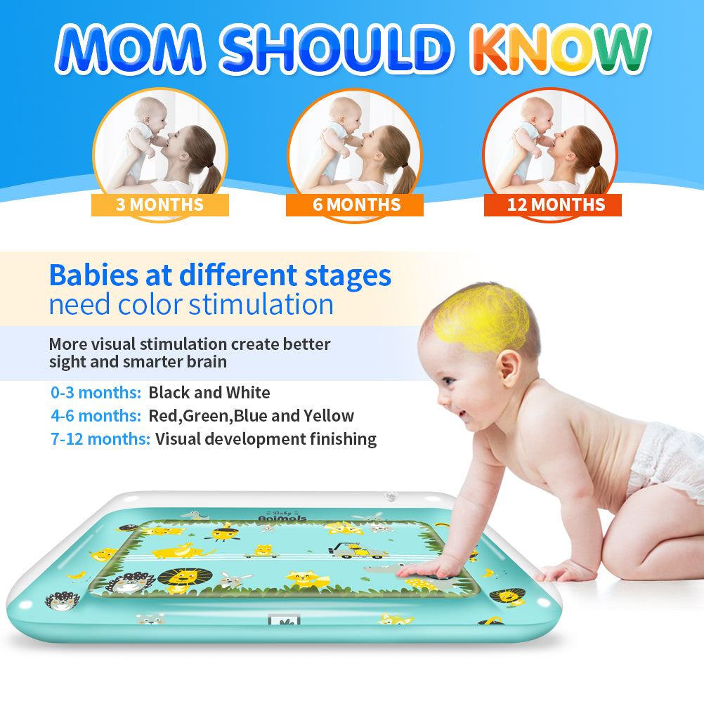Opblaasbare Tummy Time Watermat voor Baby's (1-24 Maanden)