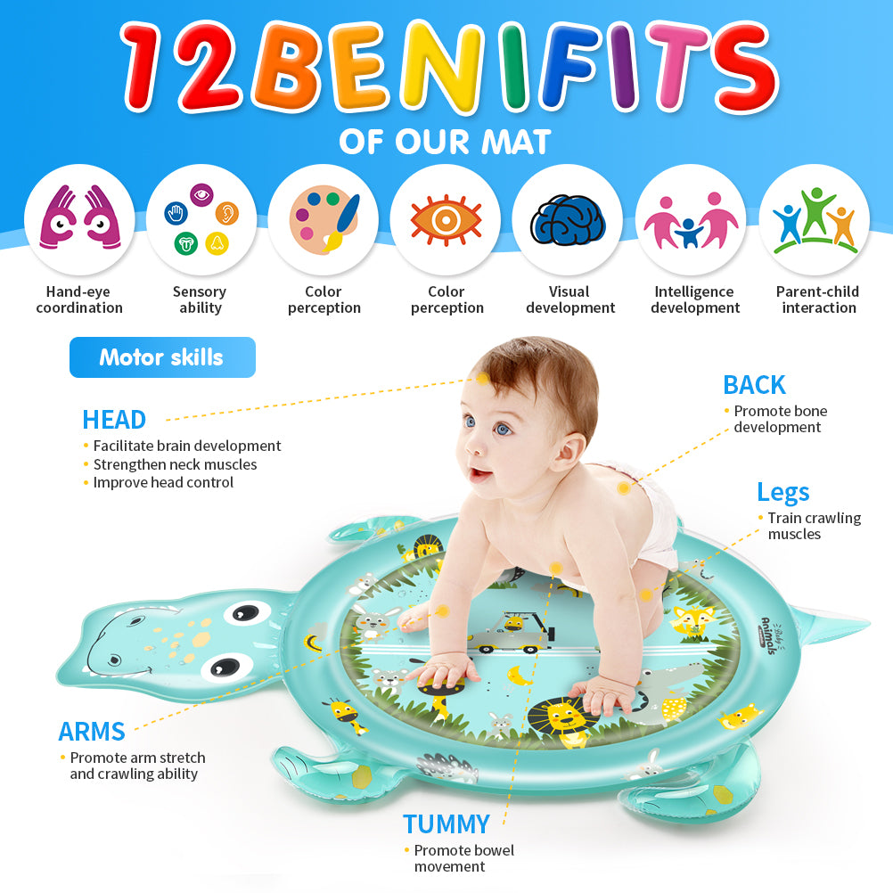 Opblaasbare Tummy Time Watermat voor Baby's (1-24 Maanden)