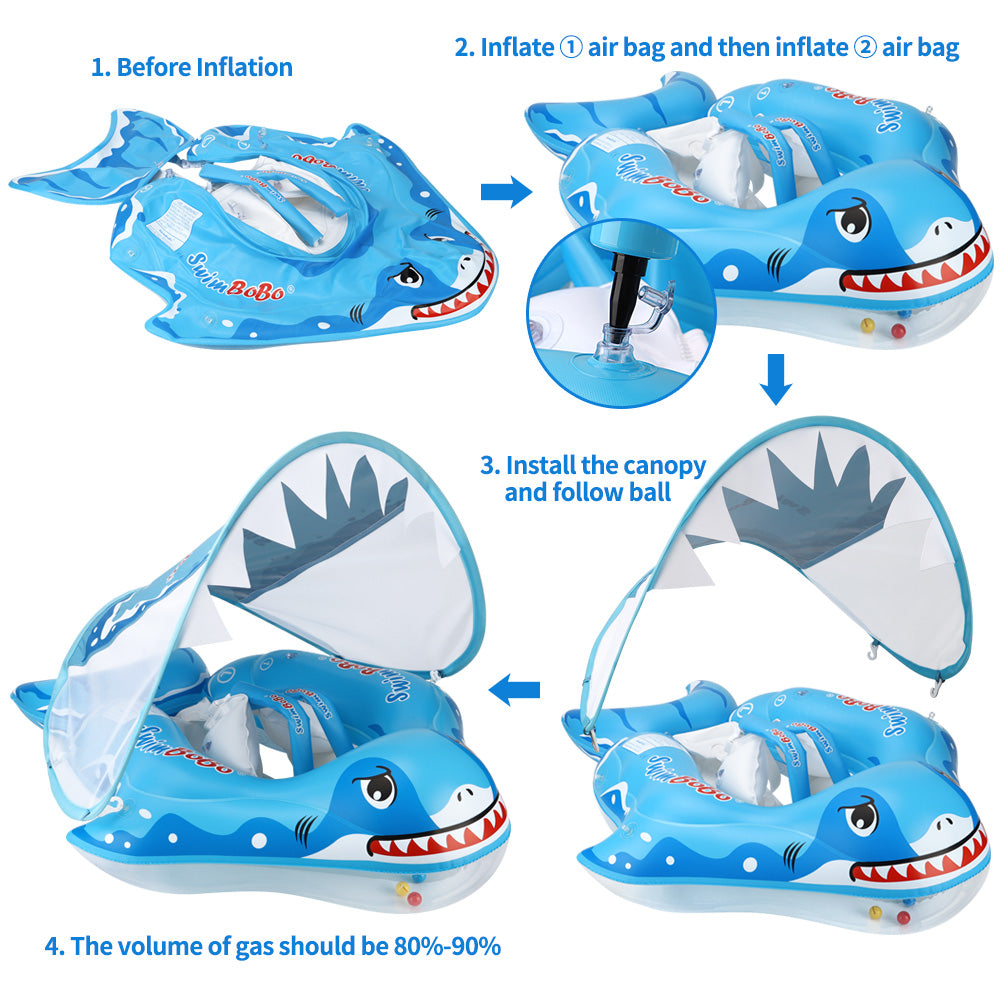 Swimbobo Opblaasbare Baby Zwemring met Luifel & Staart (3 maanden - 6 Jaar)