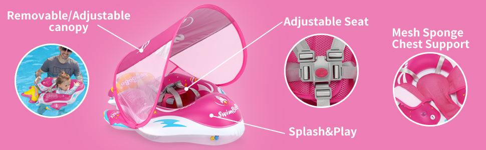 Swimbobo Opblaasbare Baby Zwemring met Luifel & Staart (6-36 maanden)