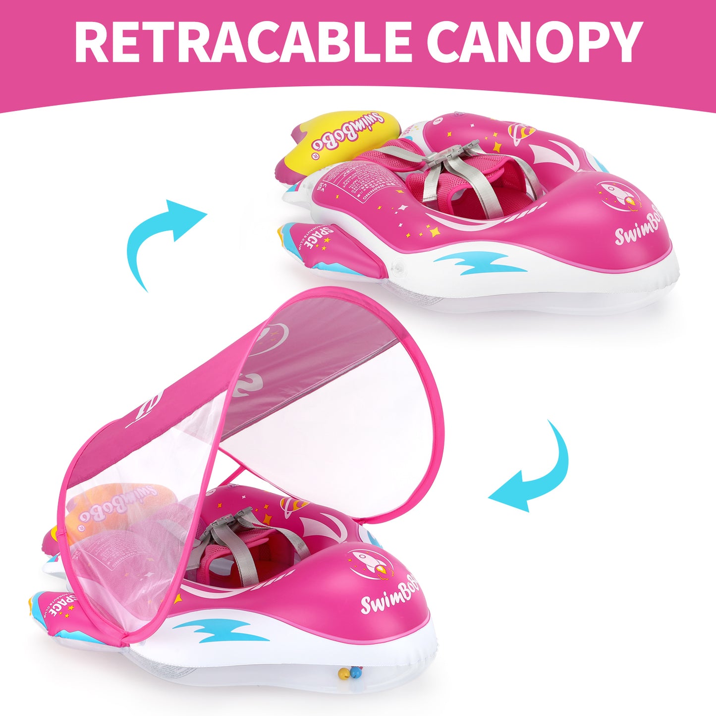 Swimbobo Opblaasbare Baby Zwemring met Luifel & Staart (6-36 maanden)