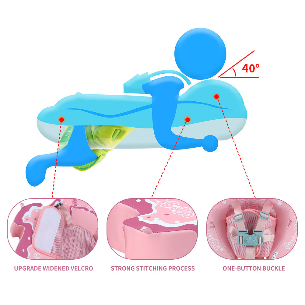 Swimbobo Niet-opblaasbare Baby Float met Kap en Staart (4-48 Maanden)
