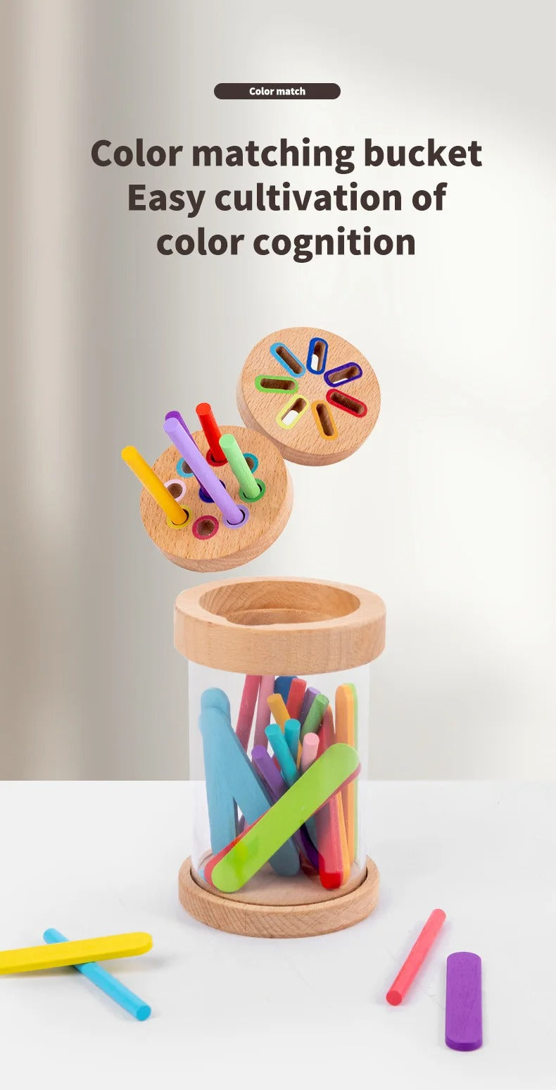 Montessori Houten Speelgoed | Kleursortering & Fijne Motoriek | 1-3 jaar
