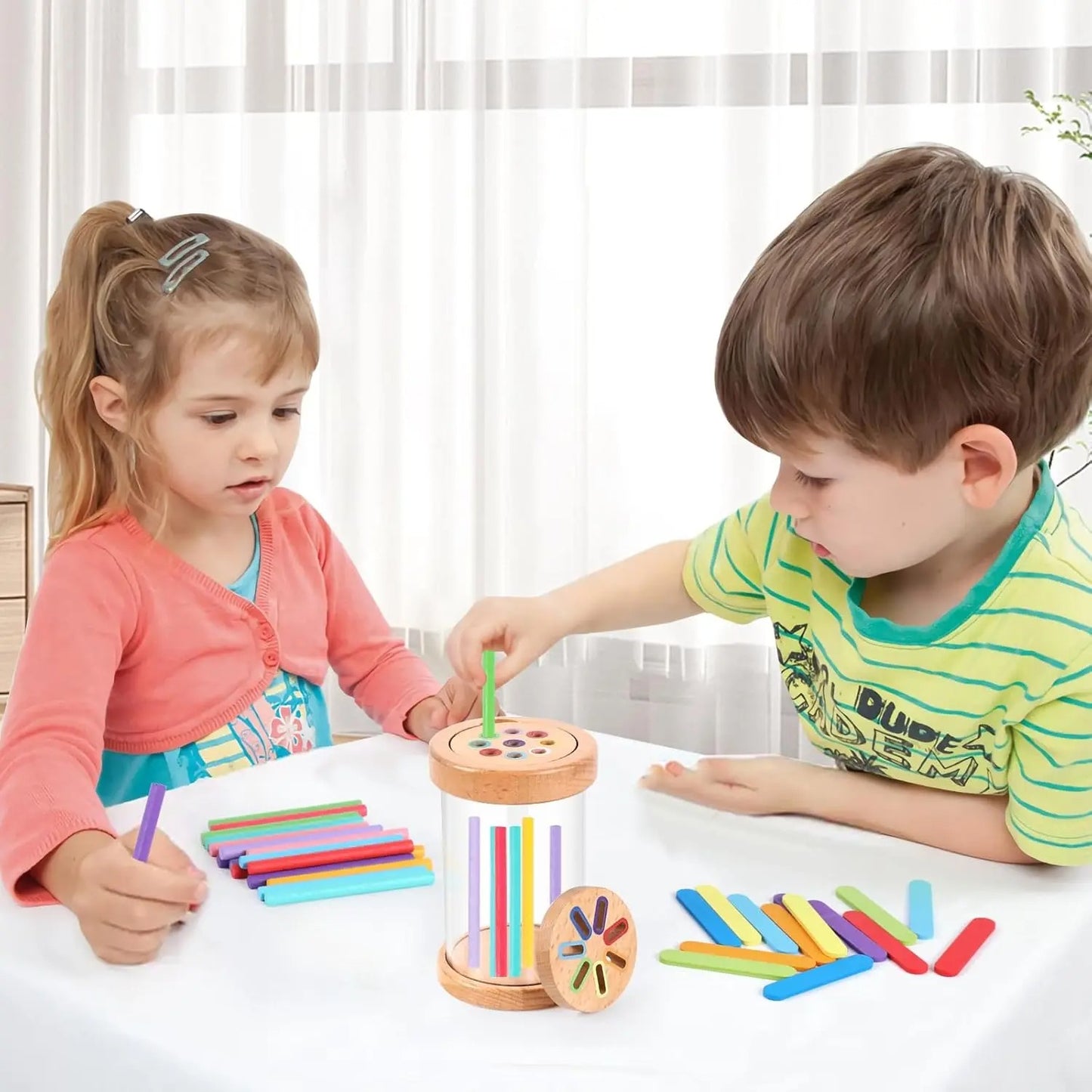 Montessori Houten Speelgoed | Kleursortering & Fijne Motoriek | 1-3 jaar