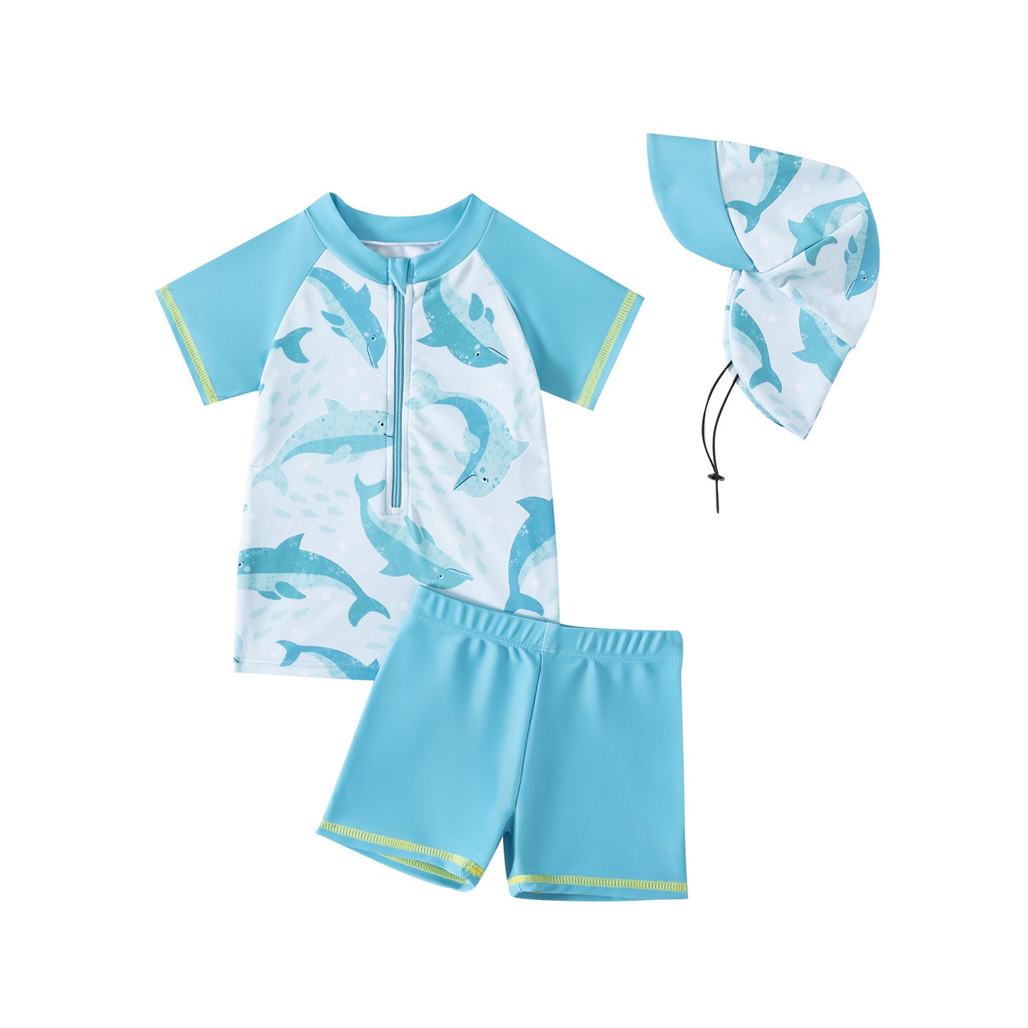 3-Delig Zwempak voor Baby's en Peuters met Afneembare Hoed (3 Mnd - 4 Jr)