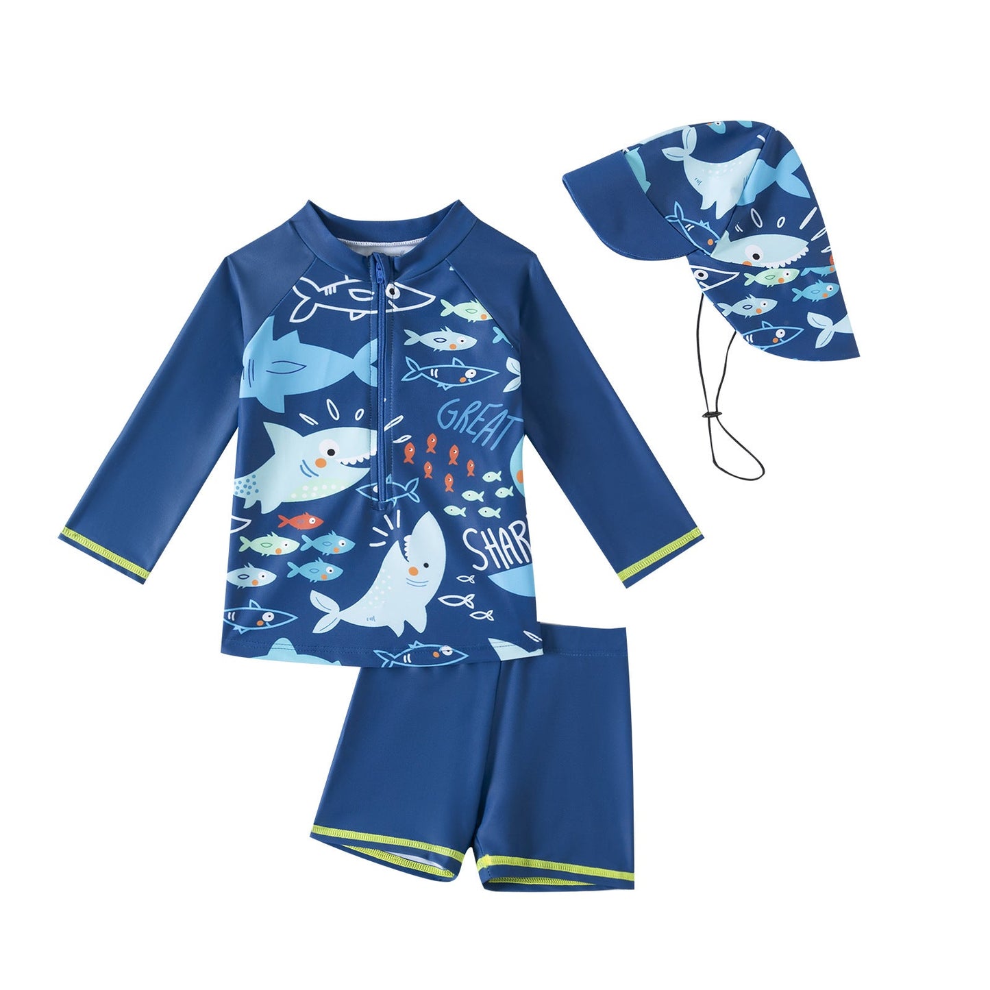 ๐ 3-Delig Zwempak voor Baby's en Peuters met Afneembare Hoed (3 Mnd - 4 Jr) (100% off)