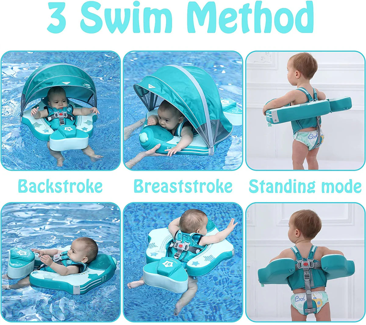 Vliegtuig Mambobaby Float met kap en staart (3-48 maanden)