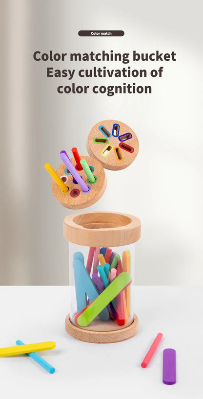 Montessori Houten Speelgoed | Kleursortering & Fijne Motoriek | 1-3 jaar